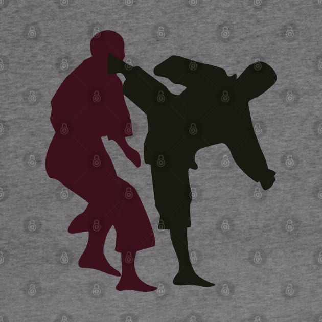 Silhouettes of Martial Artists Fighting by ibadishi